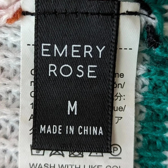 Emery Rose V-Neck Striped Sweater Tank Size Medium - Picture 3 of 7